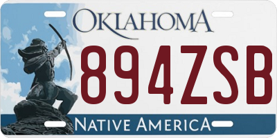 OK license plate 894ZSB