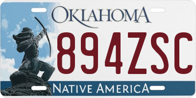 OK license plate 894ZSC