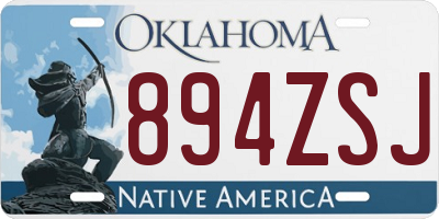 OK license plate 894ZSJ