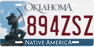 OK license plate 894ZSZ