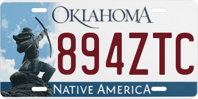 OK license plate 894ZTC
