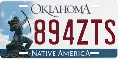 OK license plate 894ZTS