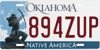 OK license plate 894ZUP