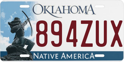 OK license plate 894ZUX