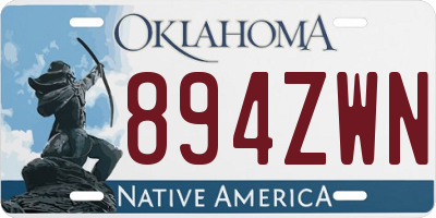 OK license plate 894ZWN