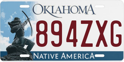 OK license plate 894ZXG