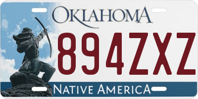 OK license plate 894ZXZ