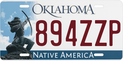 OK license plate 894ZZP