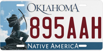 OK license plate 895AAH