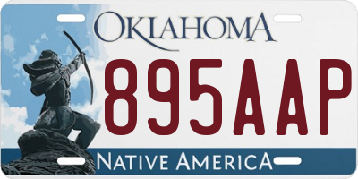 OK license plate 895AAP