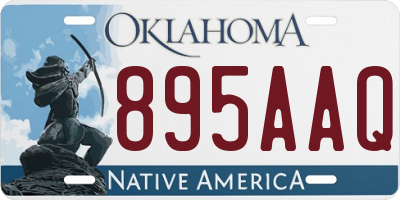 OK license plate 895AAQ