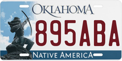 OK license plate 895ABA