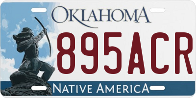 OK license plate 895ACR