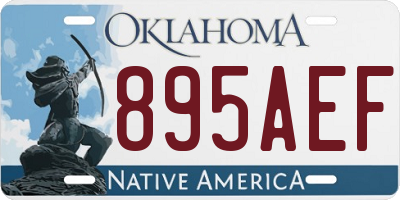OK license plate 895AEF