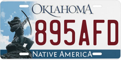 OK license plate 895AFD