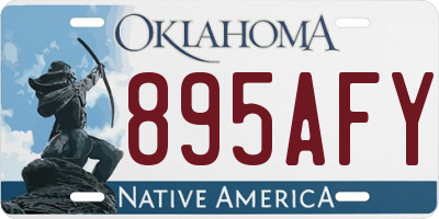 OK license plate 895AFY
