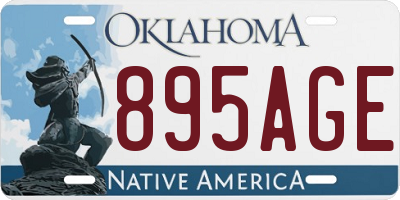 OK license plate 895AGE