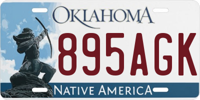 OK license plate 895AGK