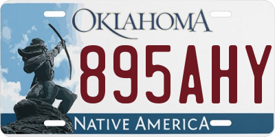 OK license plate 895AHY