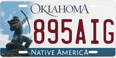 OK license plate 895AIG