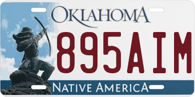 OK license plate 895AIM