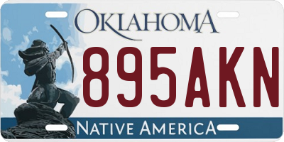 OK license plate 895AKN