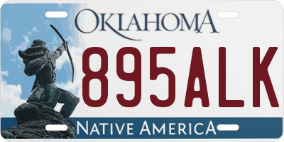 OK license plate 895ALK