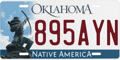 OK license plate 895AYN