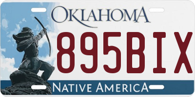 OK license plate 895BIX