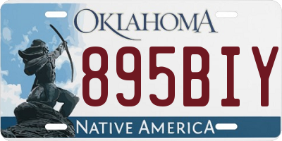 OK license plate 895BIY
