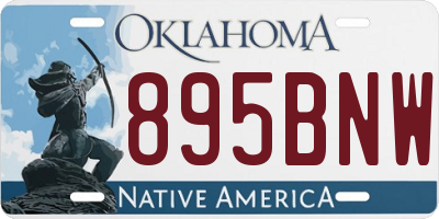 OK license plate 895BNW