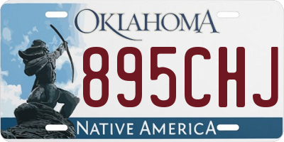 OK license plate 895CHJ