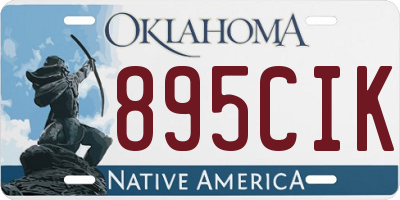 OK license plate 895CIK