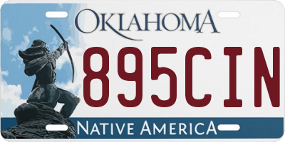 OK license plate 895CIN