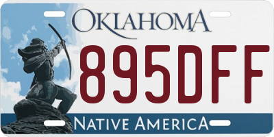 OK license plate 895DFF