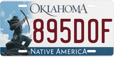 OK license plate 895DOF