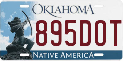 OK license plate 895DOT