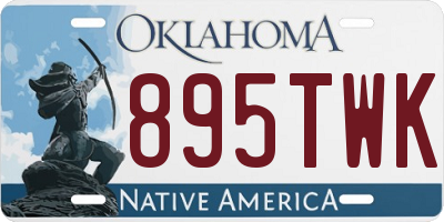 OK license plate 895TWK
