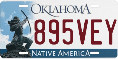 OK license plate 895VEY