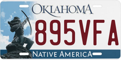OK license plate 895VFA