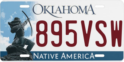 OK license plate 895VSW