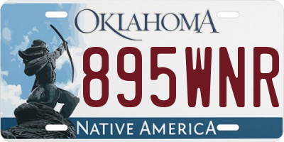 OK license plate 895WNR