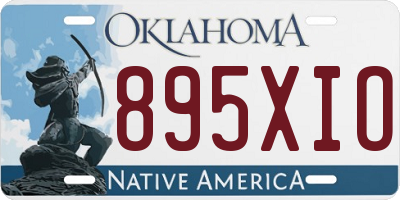 OK license plate 895XIO