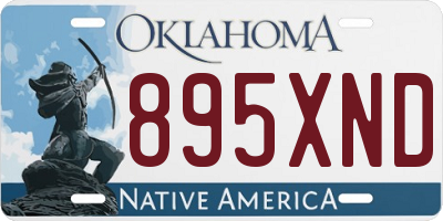 OK license plate 895XND