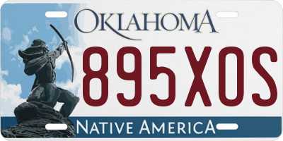 OK license plate 895XOS