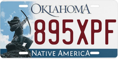 OK license plate 895XPF