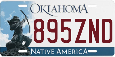 OK license plate 895ZND
