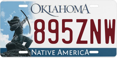 OK license plate 895ZNW