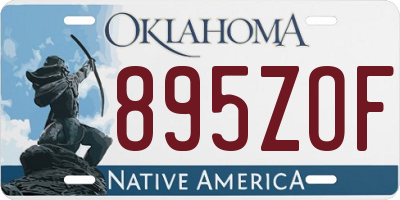 OK license plate 895ZOF