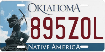OK license plate 895ZOL